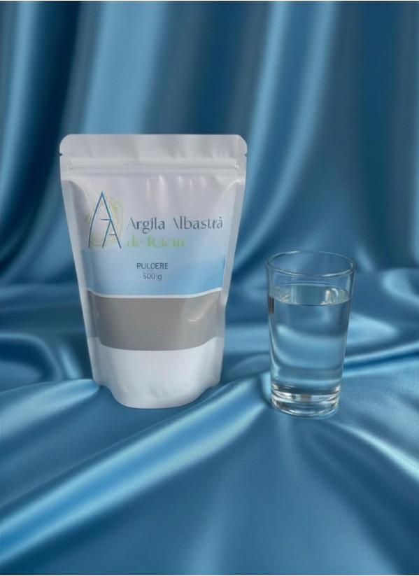 Pulbere Argilă Albastră de Râciu 500 g | Uz Intern și Extern
